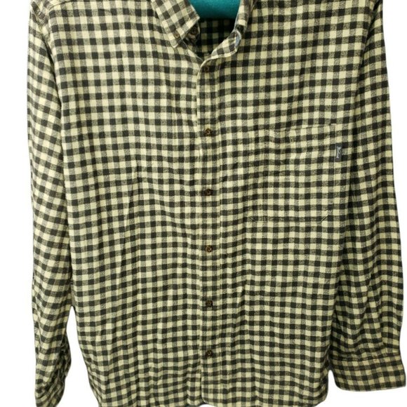 Woolrich Button Shirt Yellow & Black Check Mens 2XL - Picture 2 of 7